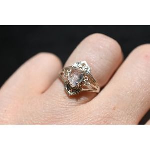 Art Deco Ring Raw Diamond Ring Rough Diamond Ring promise anniversary gi…